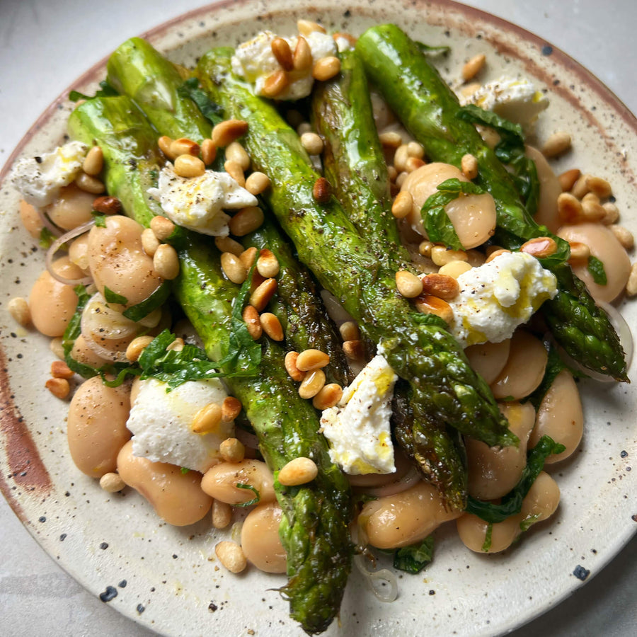 Asparagus, butter bean, mint &amp; ricotta salad 