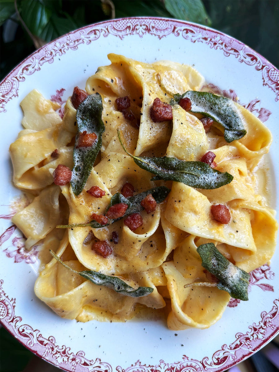 Creamy Butternut Squash Pappardelle with Pancetta &amp; Sage