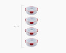 Nest Lock 4-Piece Red 1L Round Container Set