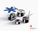Space Steel Folding Handle 3-Piece Saucepan Set