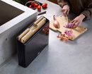 Folio™ Steel 3-Piece Bamboo Chopping Board Set With Black Stainless-Steel Case
