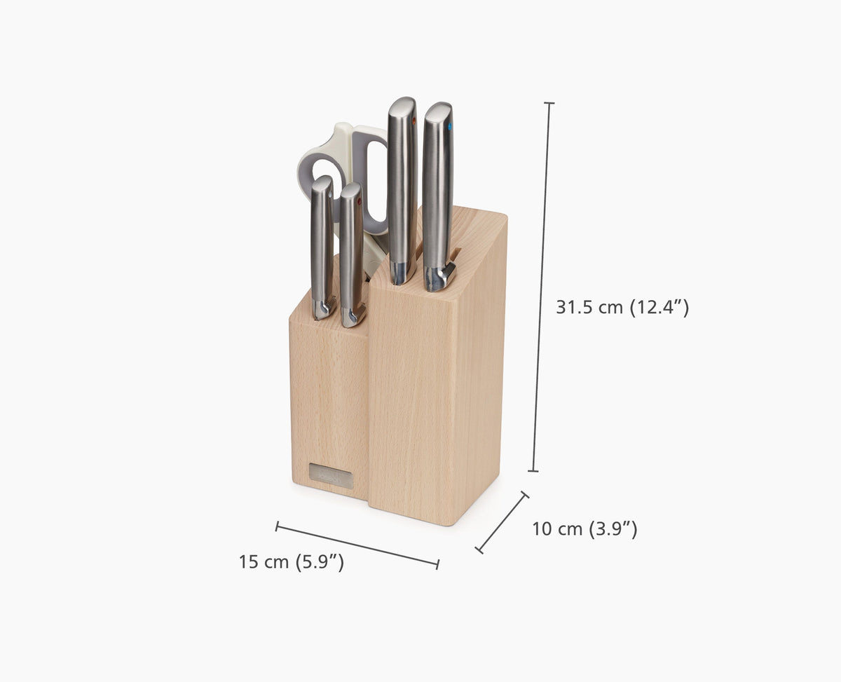 Elevate™ Fusion 5-piece Knife &amp; Scissor Set with Beechwood Block - 10577 - Image 11