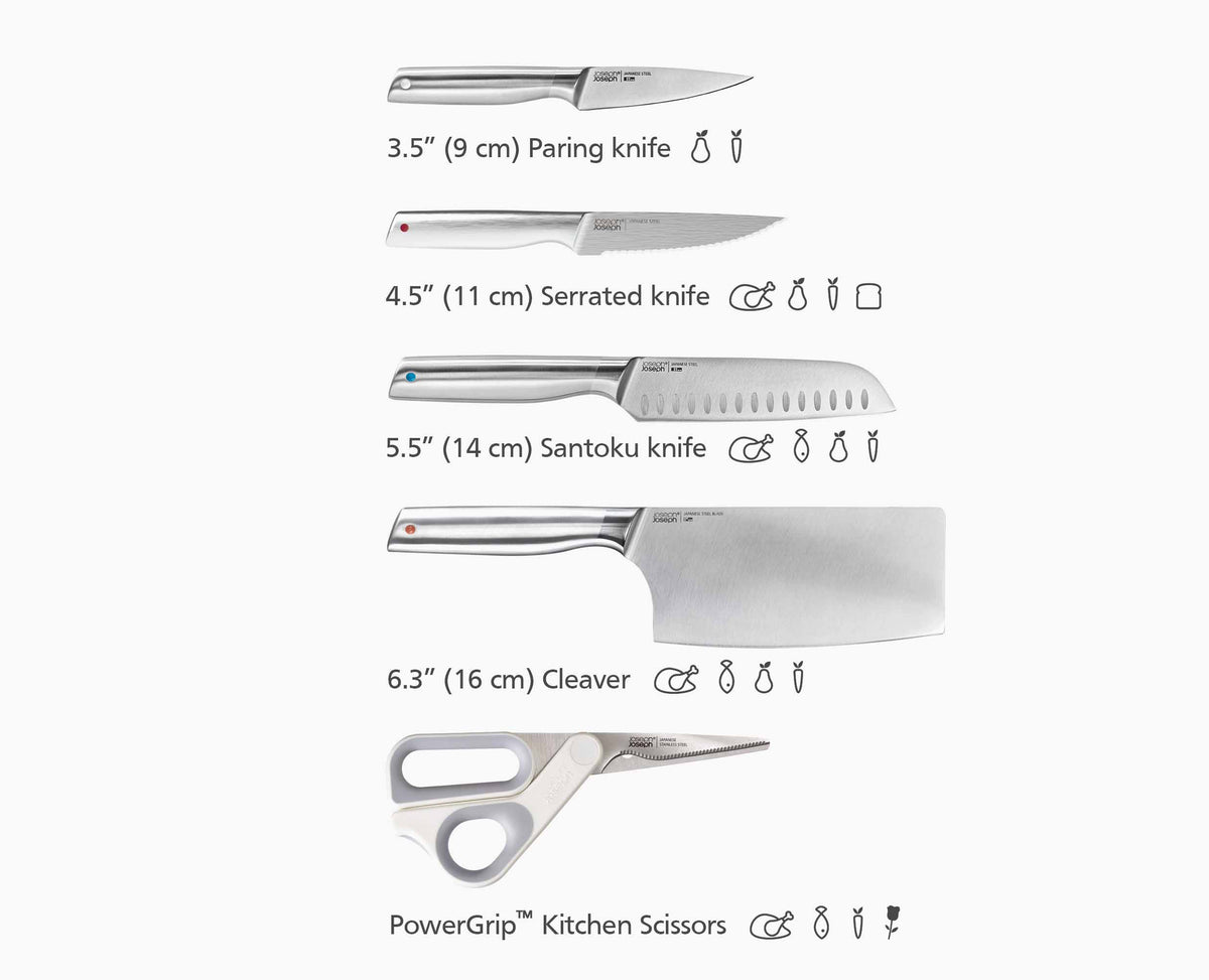 Elevate™ Fusion 5-piece Knife &amp; Scissor Set with Beechwood Block - 10577 - Image 10