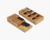 2-piece DrawerStore™ Bamboo Large Cutlery &amp; Knife Organiser Set
