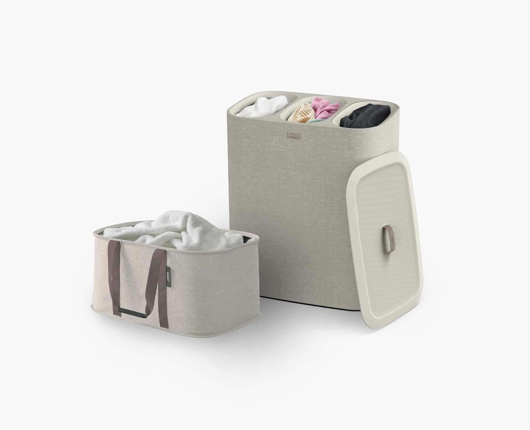 2-piece Ecru Tota Trio 90L &amp; Hold-All™ 35L Laundry Basket Set