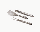 GrillOut 3-Piece Stainless-Steel BBQ Turner, Tongs &amp; Fork Set