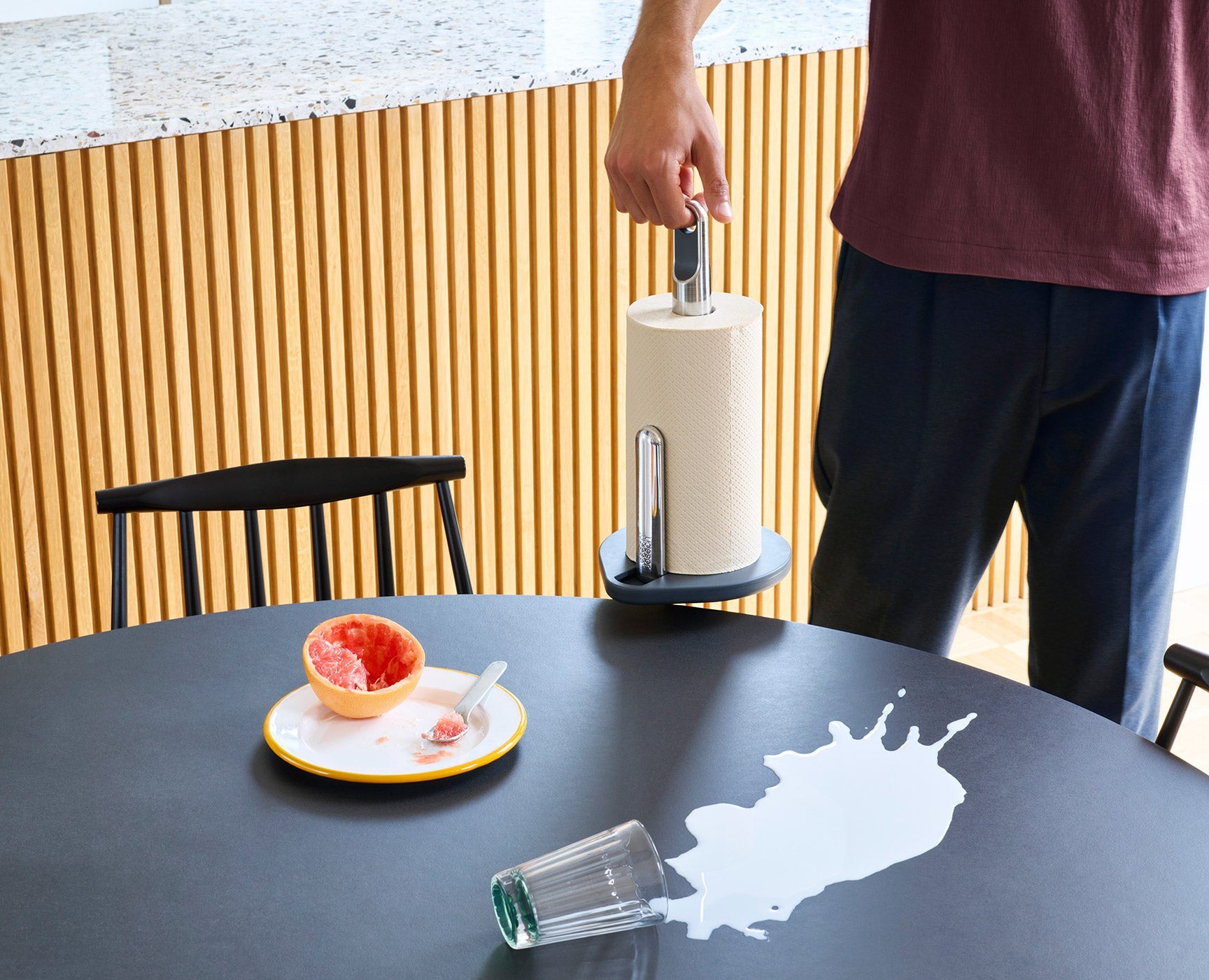 Hold™ Grey Kitchen Roll Holder