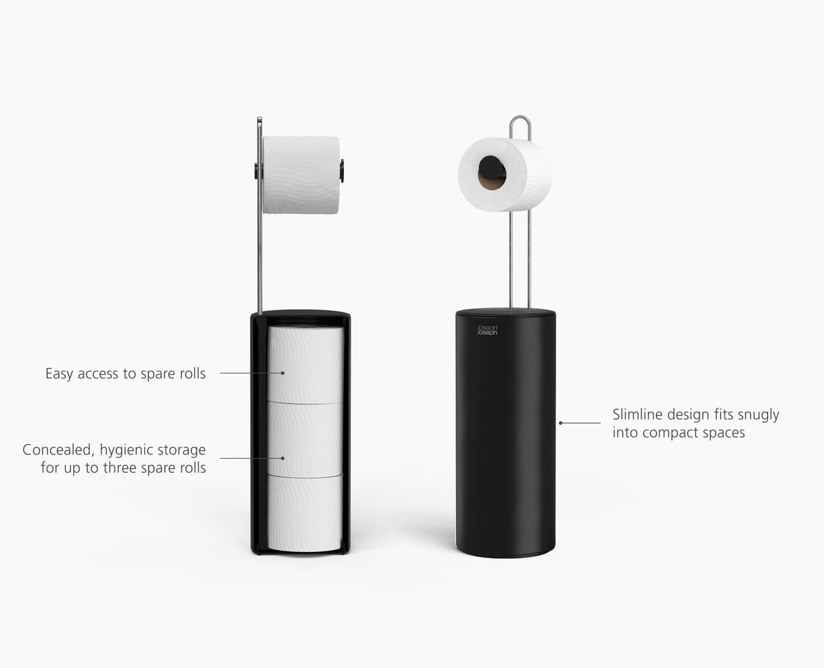 EasyStore™ Matt Black Concealed Toilet Roll Holder