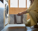 2-piece Ecru Tota 90L &amp; Hold-All Laundry Basket Set